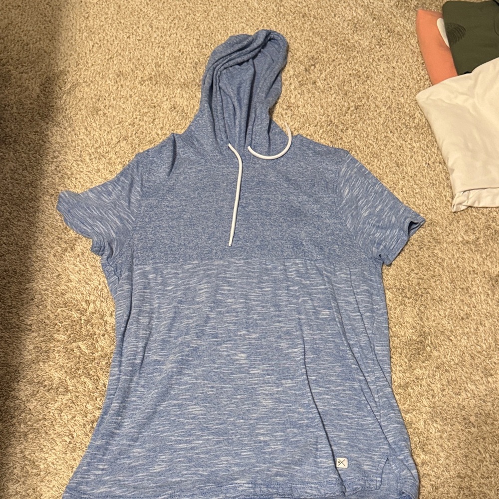 Blue Short Sleeve Hoodie Tee